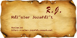 Rösler Jozafát névjegykártya